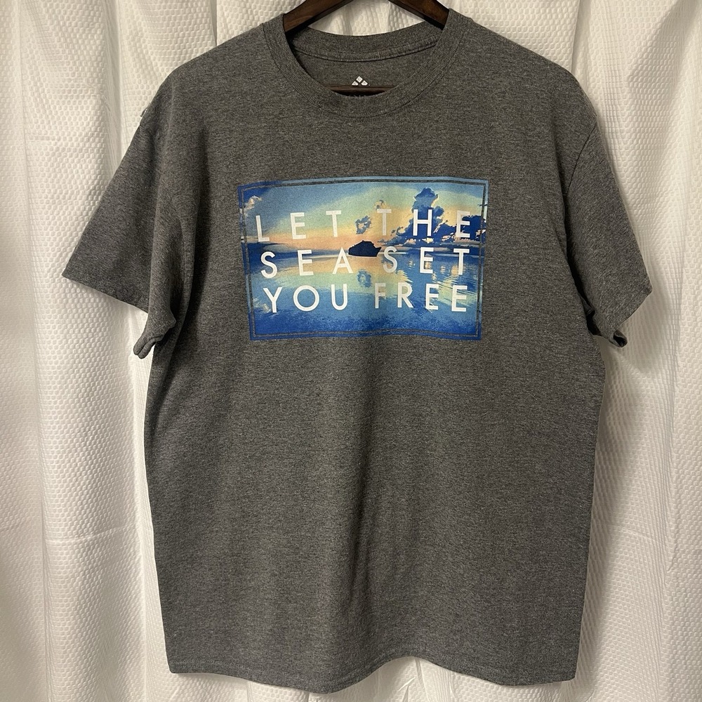 Point Sportswear Cruise Ship Gray "Let The Sea Set You‎ Free" Short Sleeve READ